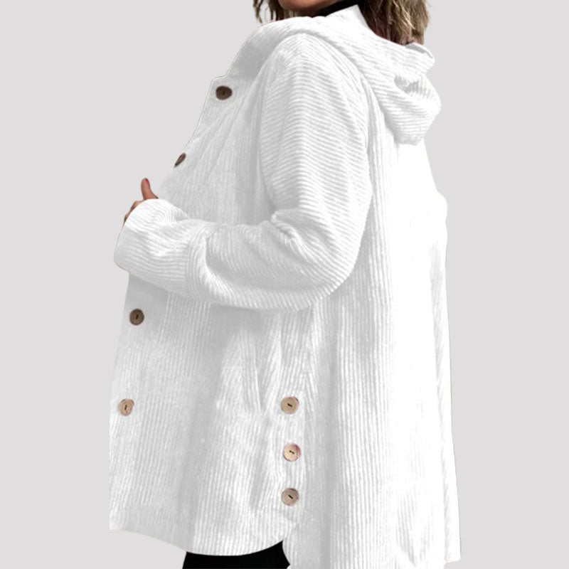 Adriana | Chaqueta de terciopelo con capucha para un look casual de otoño