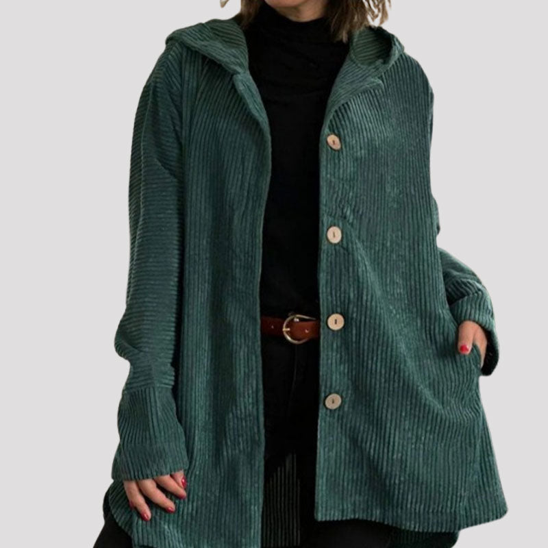 Adriana | Chaqueta de terciopelo con capucha para un look casual de otoño