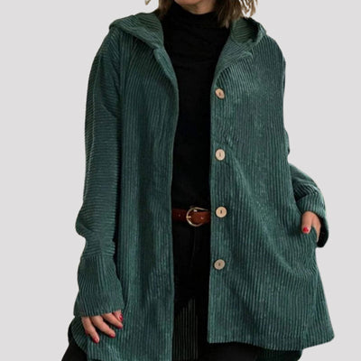 Adriana | Chaqueta de terciopelo con capucha para un look casual de otoño