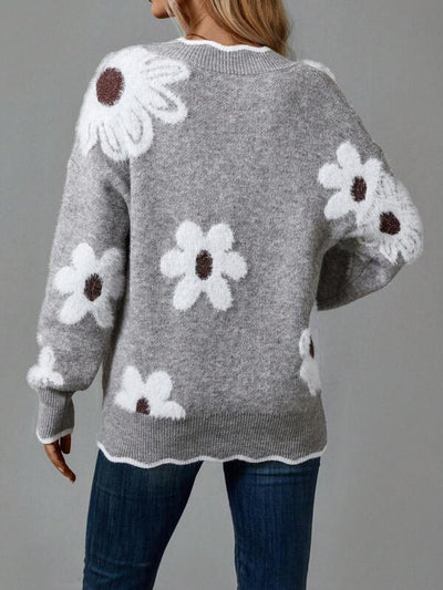 PAULA | Elegante Suéter Floral con Escote en V