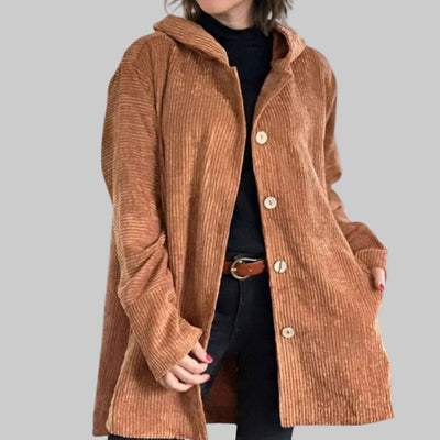 Adriana | Chaqueta de terciopelo con capucha para un look casual de otoño