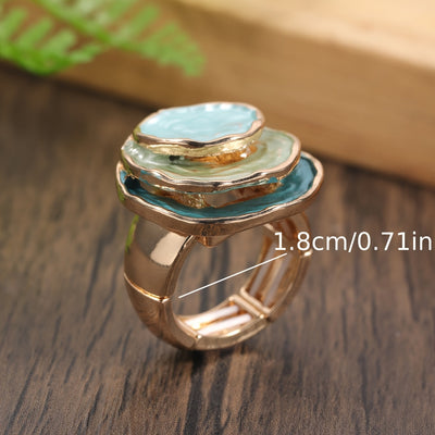 Anillo Boho de Tres Capas con Esmalte