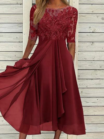 Lía™ | Vestido midi de encaje elegante