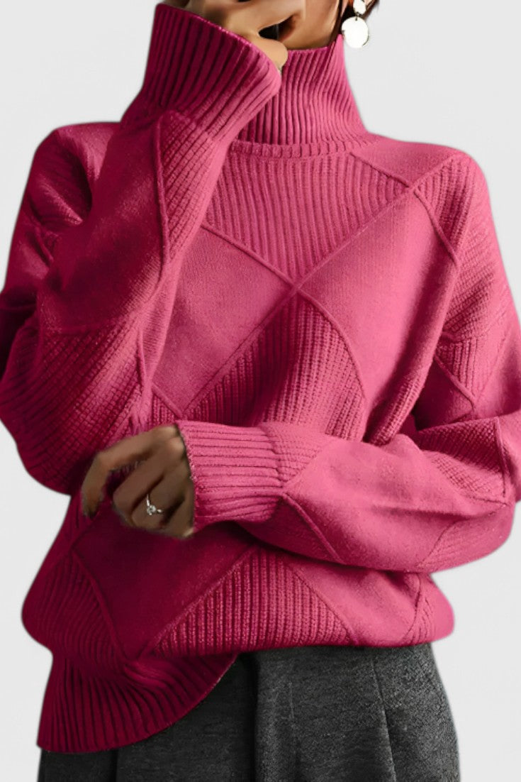 Jersey de Cachemira con Cuello Alto Jasmine