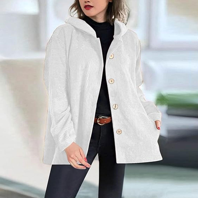 Adriana | Chaqueta de terciopelo con capucha para un look casual de otoño