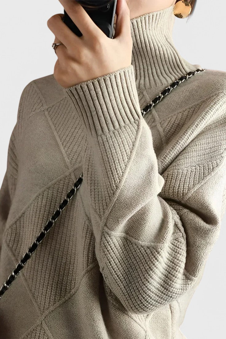 Jersey de Cachemira con Cuello Alto Jasmine