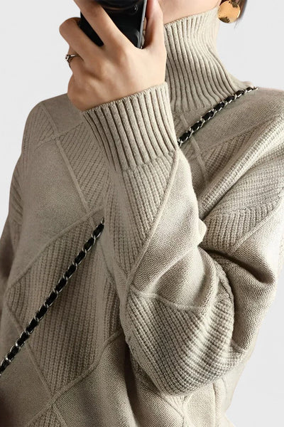 Jersey de Cachemira con Cuello Alto Jasmine