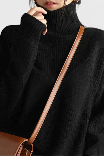 Jersey de Cachemira con Cuello Alto Jasmine