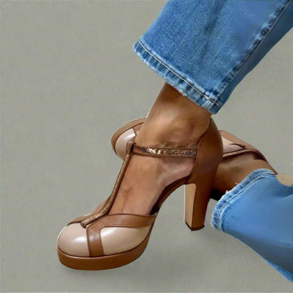 Asnat™ | Sandalias retro con tacón ancho