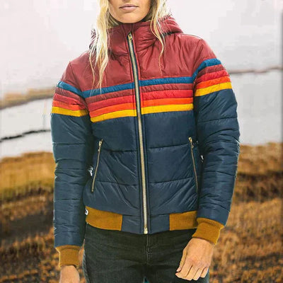 Ines - Chaqueta Retro de Piel con Capucha