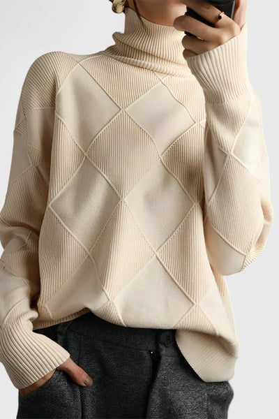 Jersey de Cachemira con Cuello Alto Jasmine