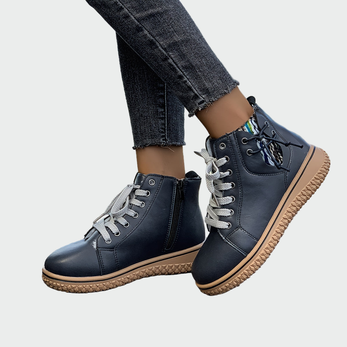 Inés | Modern Leather Low-Cut Orthopedic Boots
