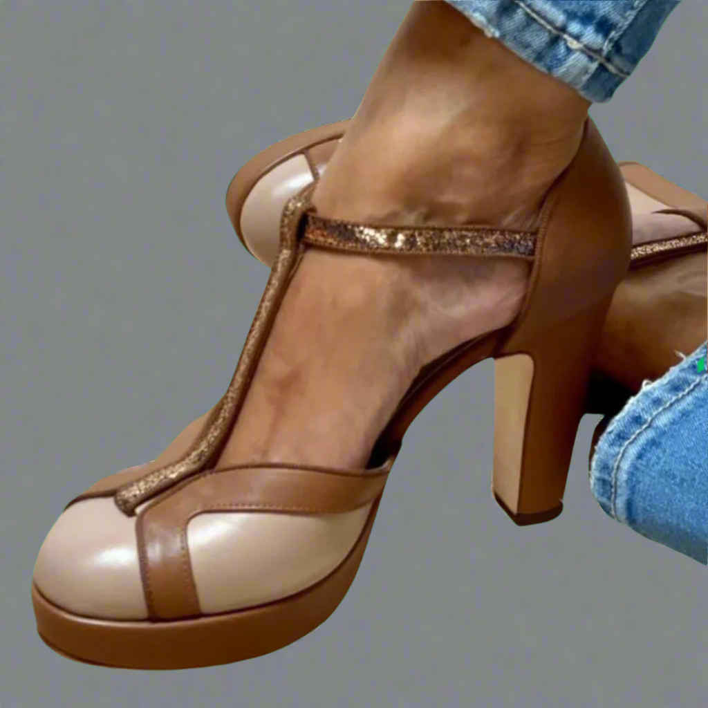 Asnat™ | Sandalias retro con tacón ancho