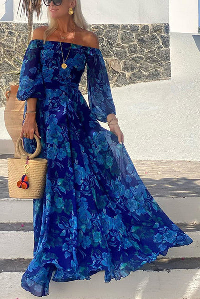 Yael™ | Vestido de hombros descubiertos con estampado floral