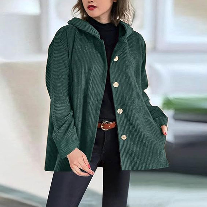 Adriana | Chaqueta de terciopelo con capucha para un look casual de otoño