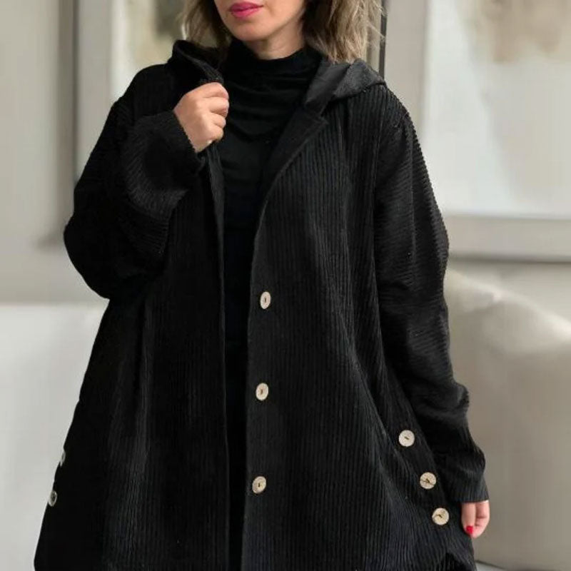 Adriana | Chaqueta de terciopelo con capucha para un look casual de otoño