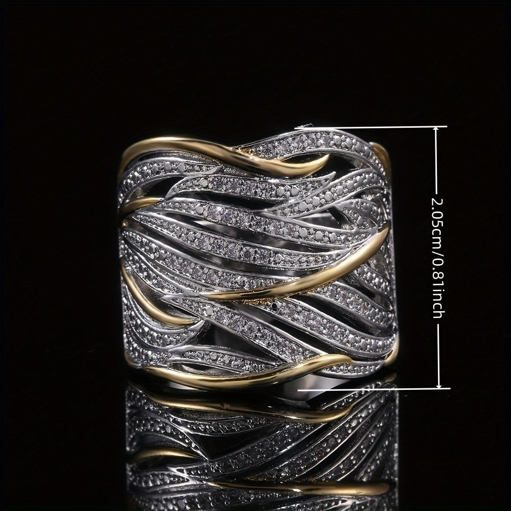 Elegante anillo retorcido de capas múltiples