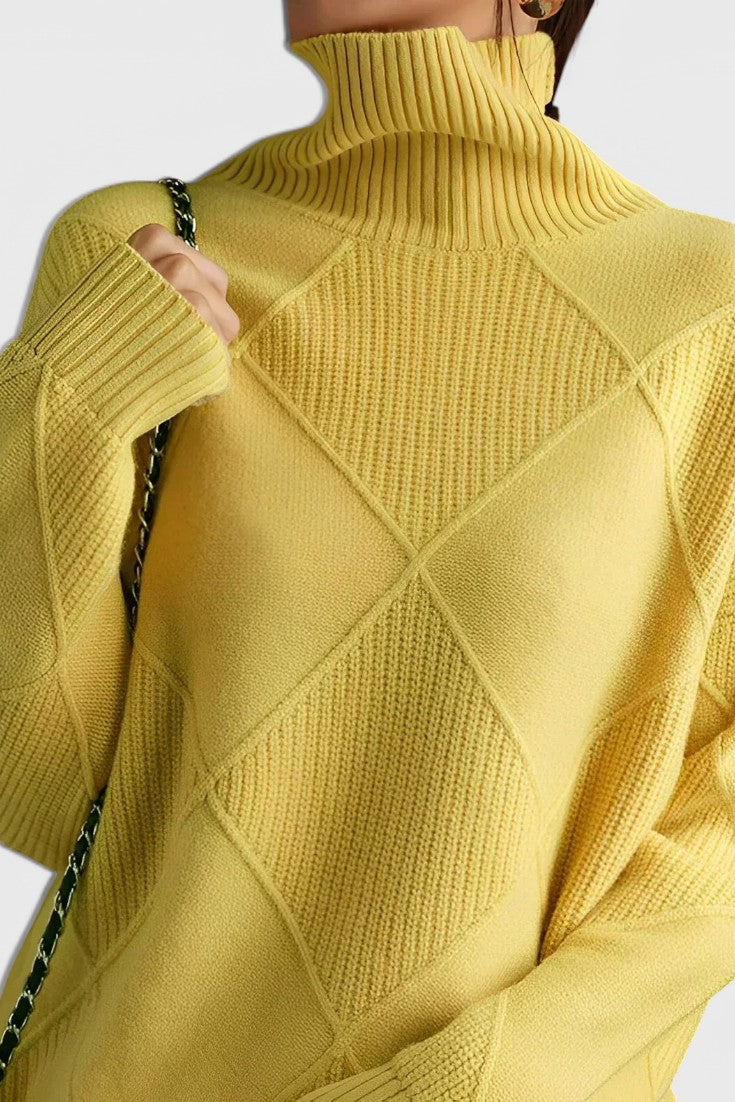 Jersey de Cachemira con Cuello Alto Jasmine