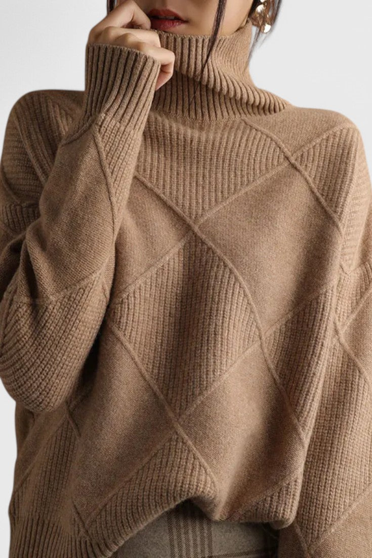 Jersey de Cachemira con Cuello Alto Jasmine