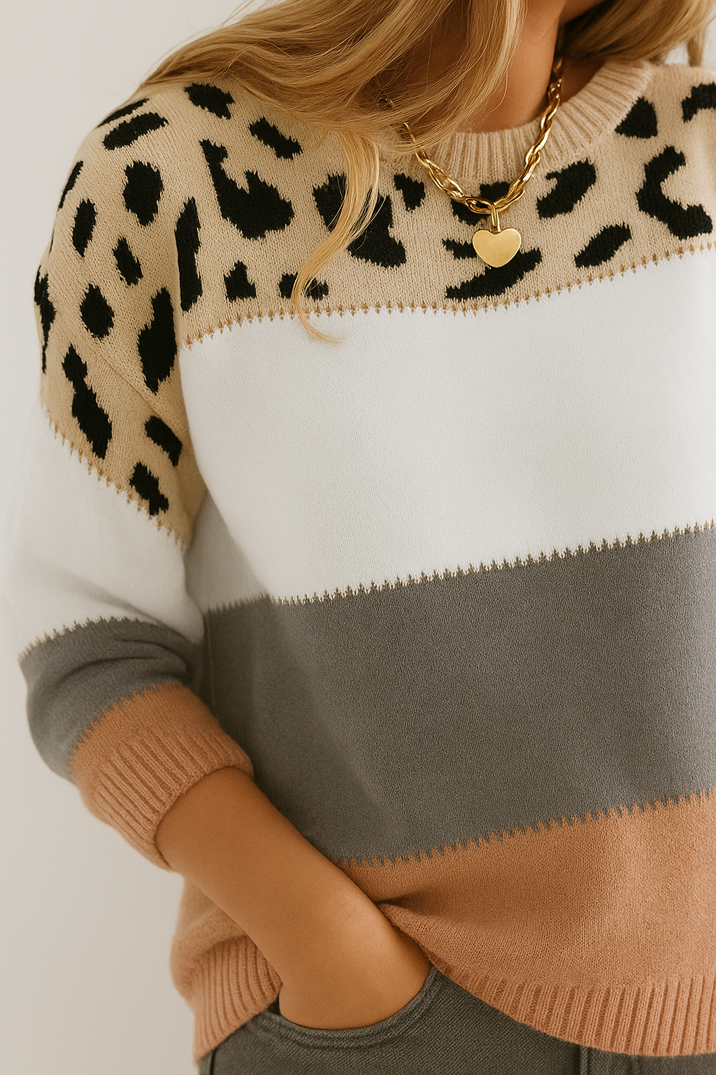 Rosa | Suéter Casual con Diseño de Leopardo