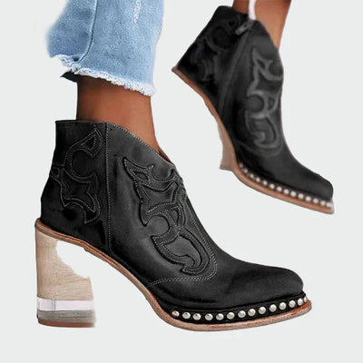 Irene | Botas de Cuero con Bordados Únicos