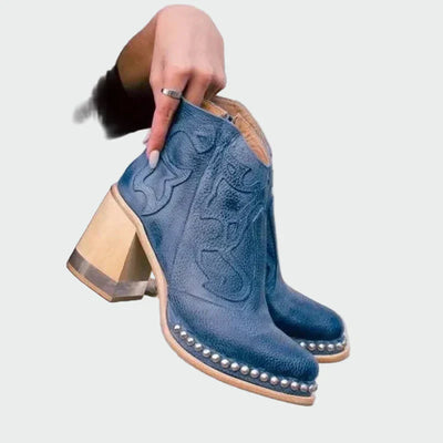 Irene | Botas de Cuero con Bordados Únicos