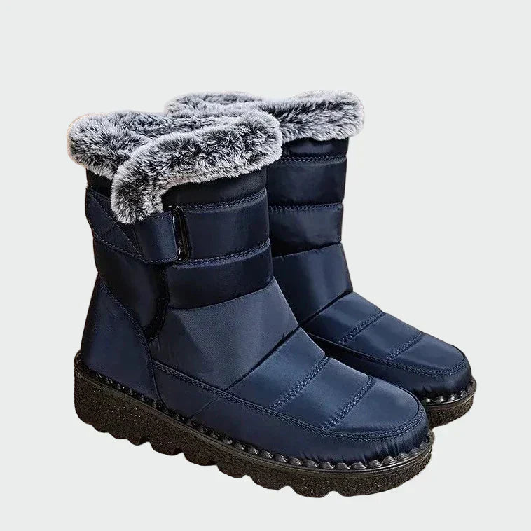 Jimena | Botas Acogedoras con Forro de Peluche en Azul Marino