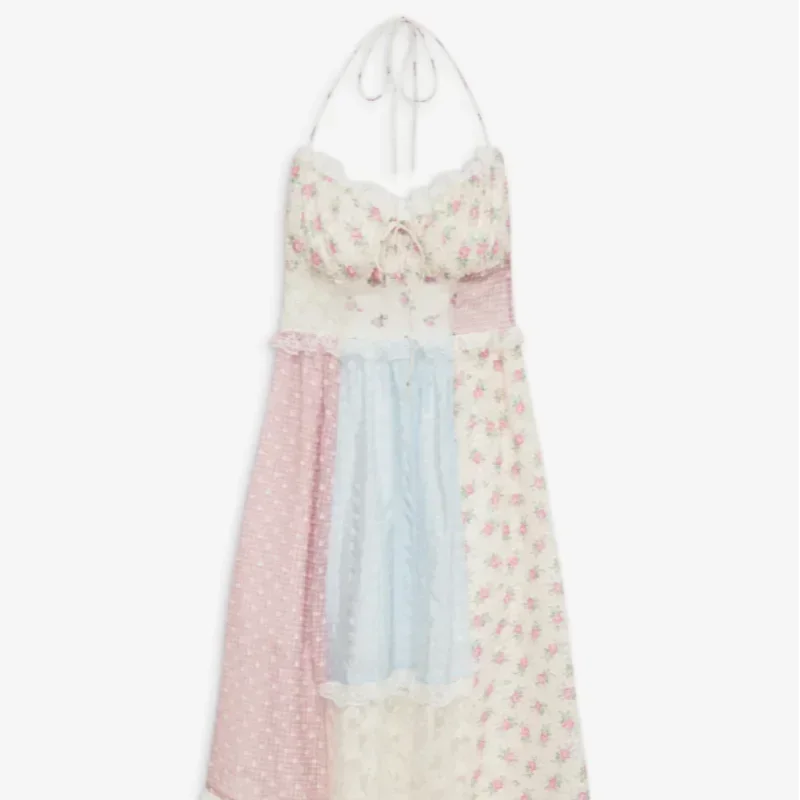 Noa™ | Vestido de tirantes con textura patchwork