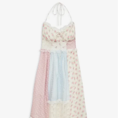Noa™ | Vestido de tirantes con textura patchwork