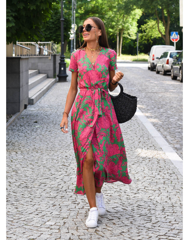 Cilia™ | Vestido midi floral envolvente
