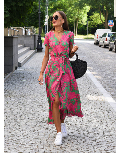 Cilia™ | Vestido midi floral envolvente