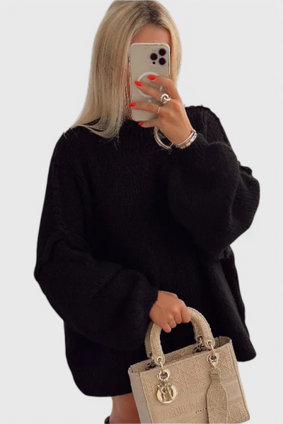 Cassia Suéter Oversized de Punto con Mangas Abullonadas