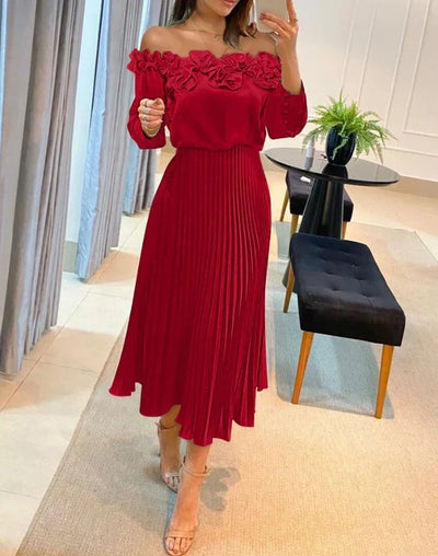 Daniella™ | Vestido maxi con hombros al aire