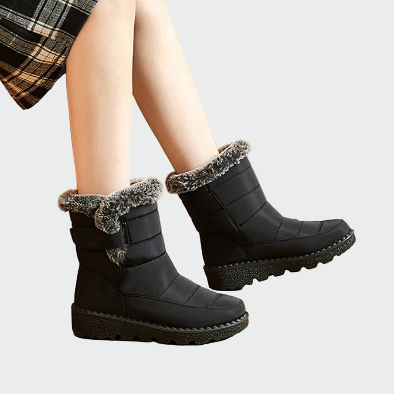 Jimena | Botas Acogedoras con Forro de Peluche en Azul Marino