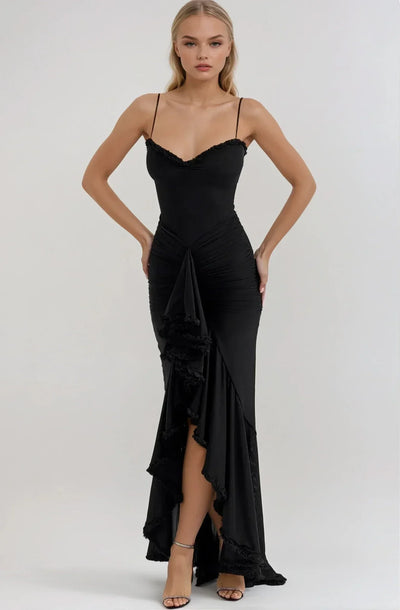 Emma™ | Vestido maxi de red amarillo