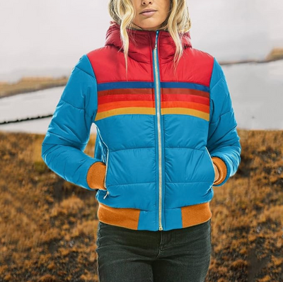 Ines - Chaqueta Retro de Piel con Capucha
