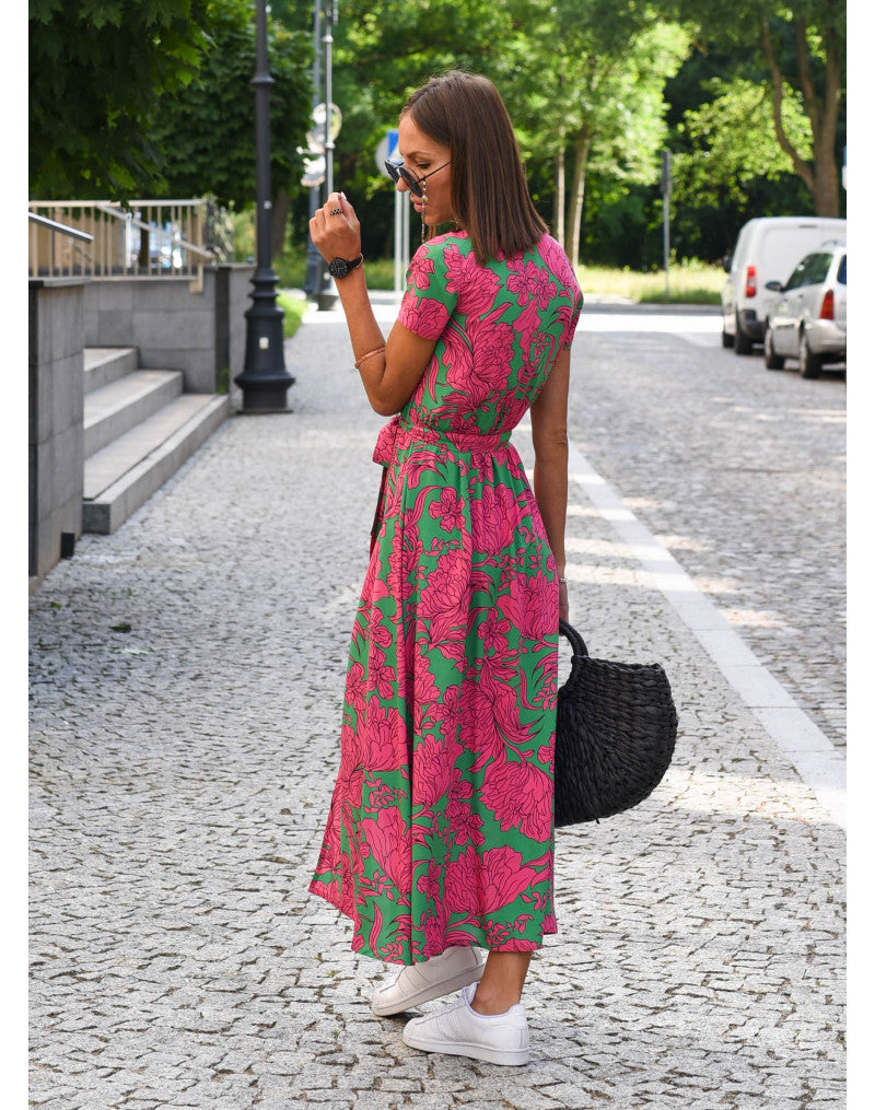 Cilia™ | Vestido midi floral envolvente