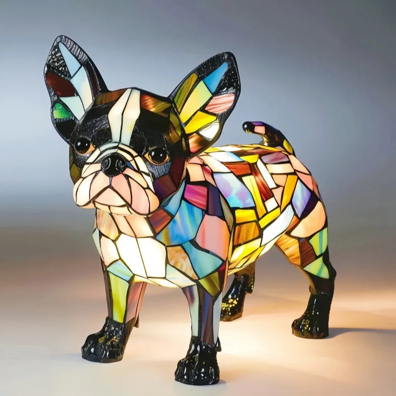 Lámpara Boston Terrier Colorida