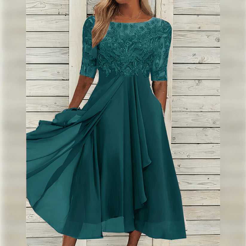 Lía™ | Vestido midi de encaje elegante