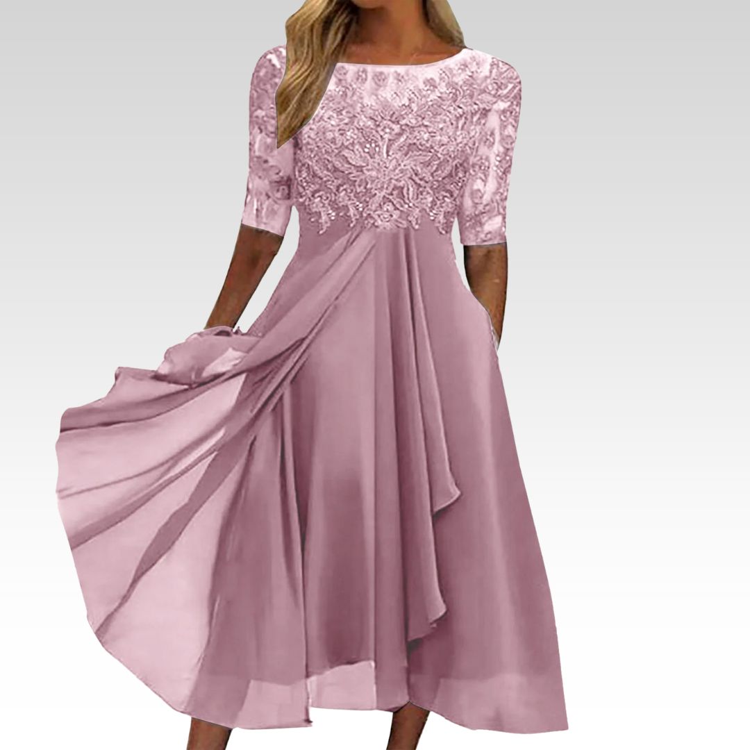 Lía™ | Vestido midi de encaje elegante