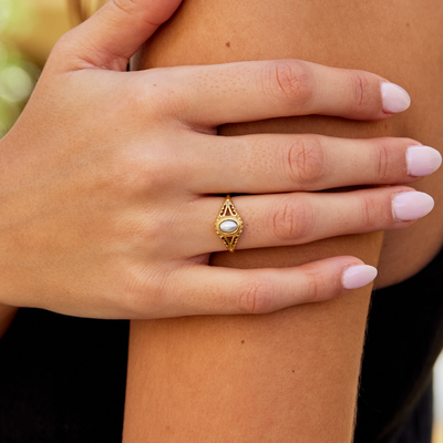 Aitana - Anillo Vintage con Perlas