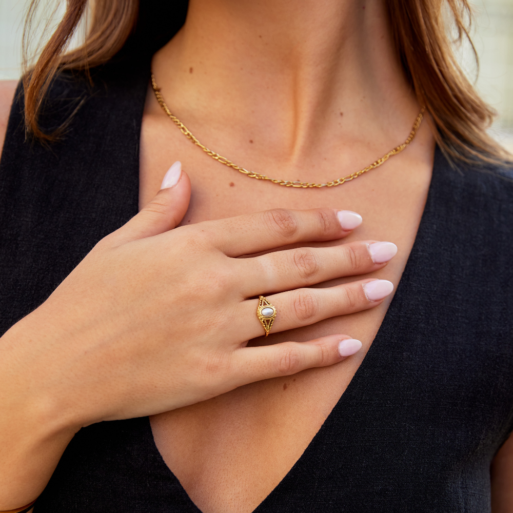 Aitana - Anillo Vintage con Perlas