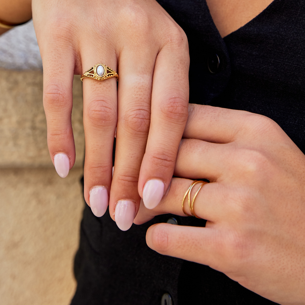 Aitana - Anillo Vintage con Perlas