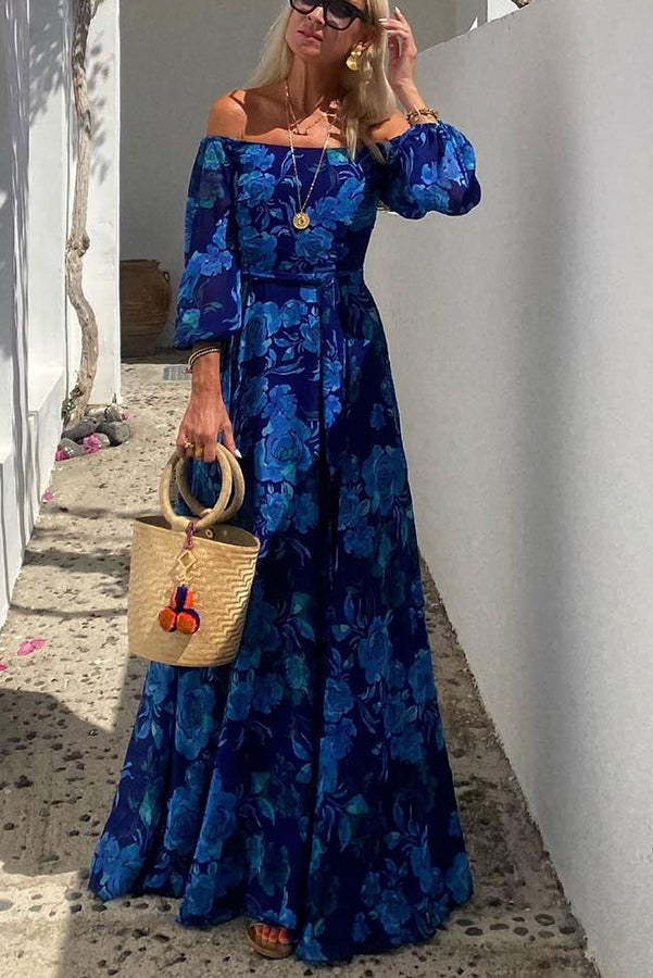Yael™ | Vestido de hombros descubiertos con estampado floral