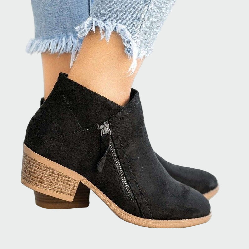 Claudia | Botas ortopédicas de cuero de alta calidad con tacón cómodo