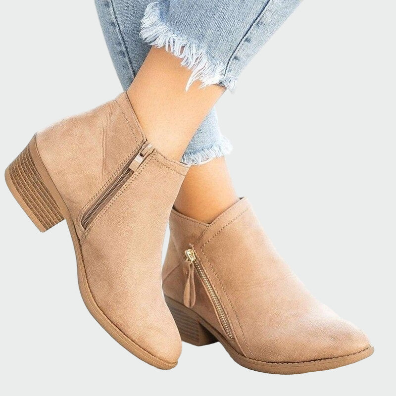 Claudia | Botas ortopédicas de cuero de alta calidad con tacón cómodo