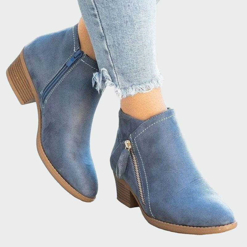 Claudia | Botas ortopédicas de cuero de alta calidad con tacón cómodo