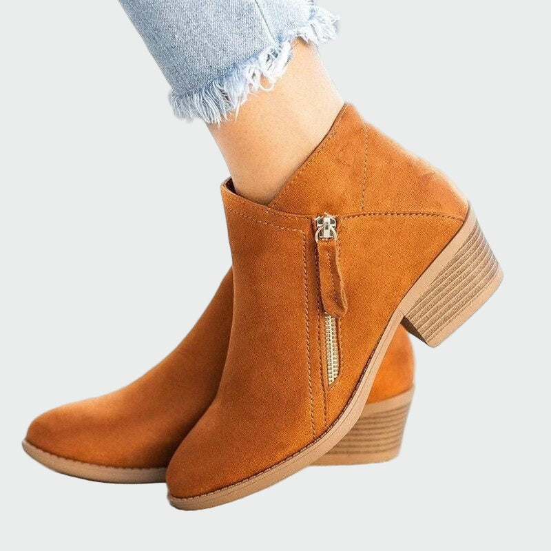 Claudia | Botas ortopédicas de cuero de alta calidad con tacón cómodo