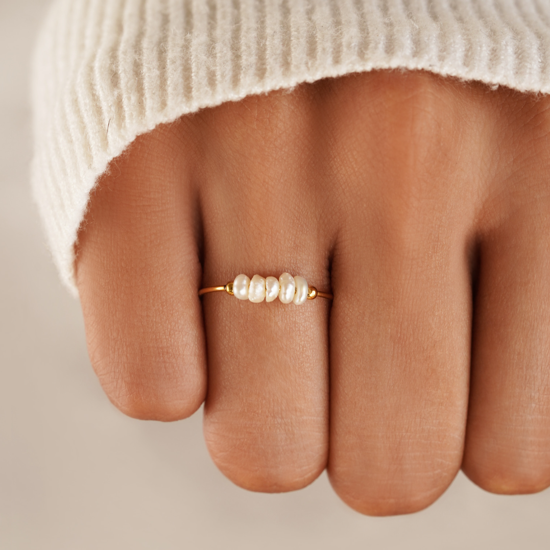 Silva - Anillo con Perlas de Agua Dulce