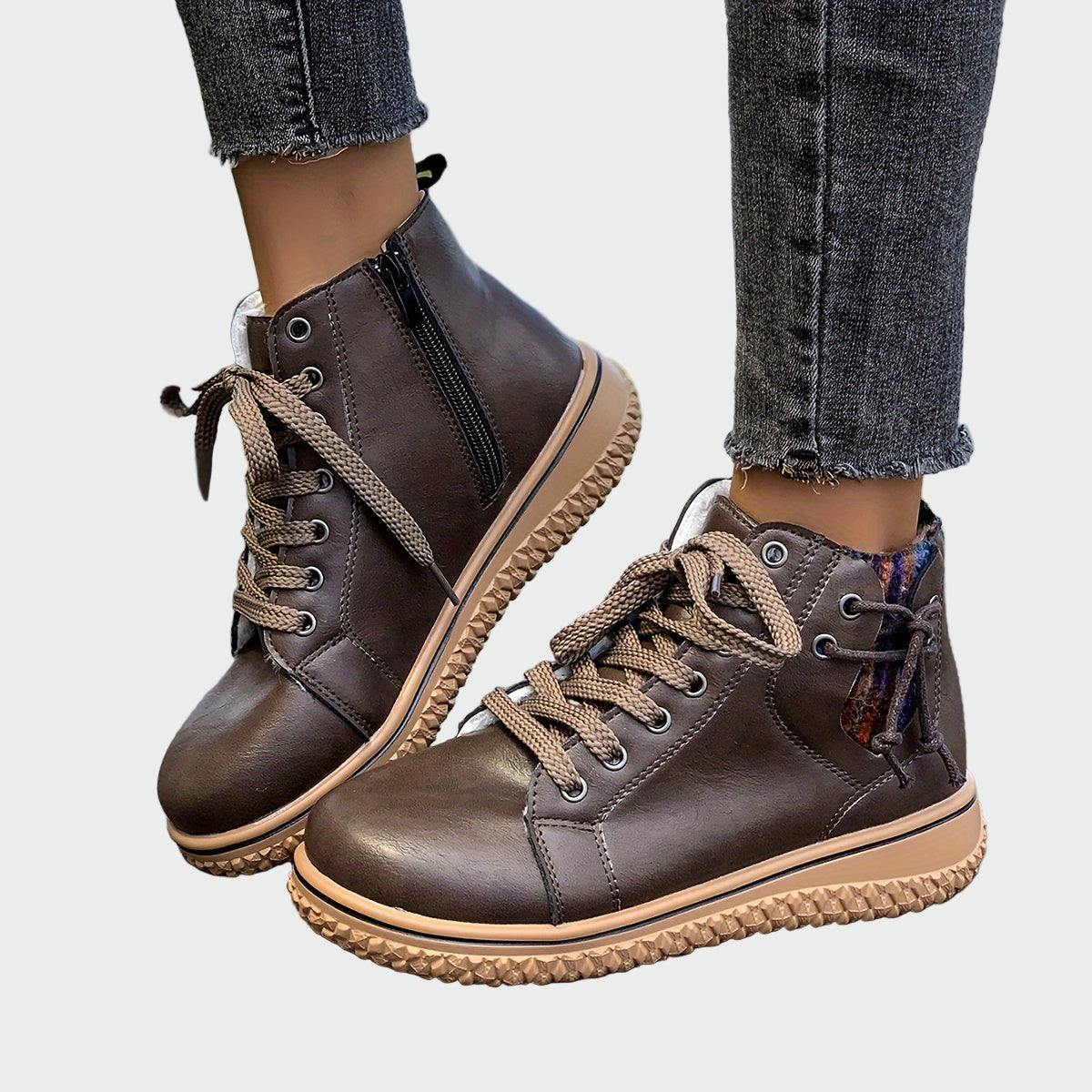 Inés | Modern Leather Low-Cut Orthopedic Boots